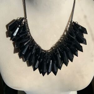 Black vintage 1980s necklace adjustable